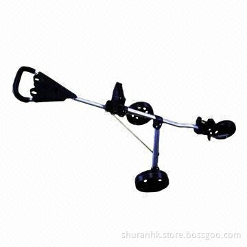 3 Wheels Golf Push Trolley, Soft Grip Handle, Lightweight Aluminium Folding Pull